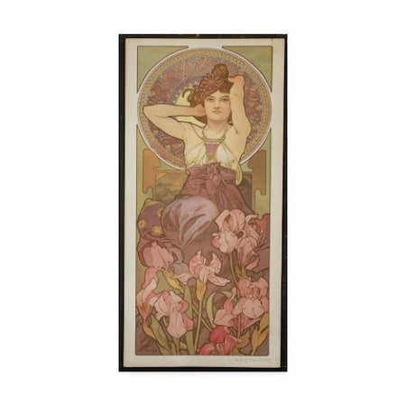 Alphonse Marie Mucha 'The Precious Stones: Amethyst, 1900' Canvas Art,10x19